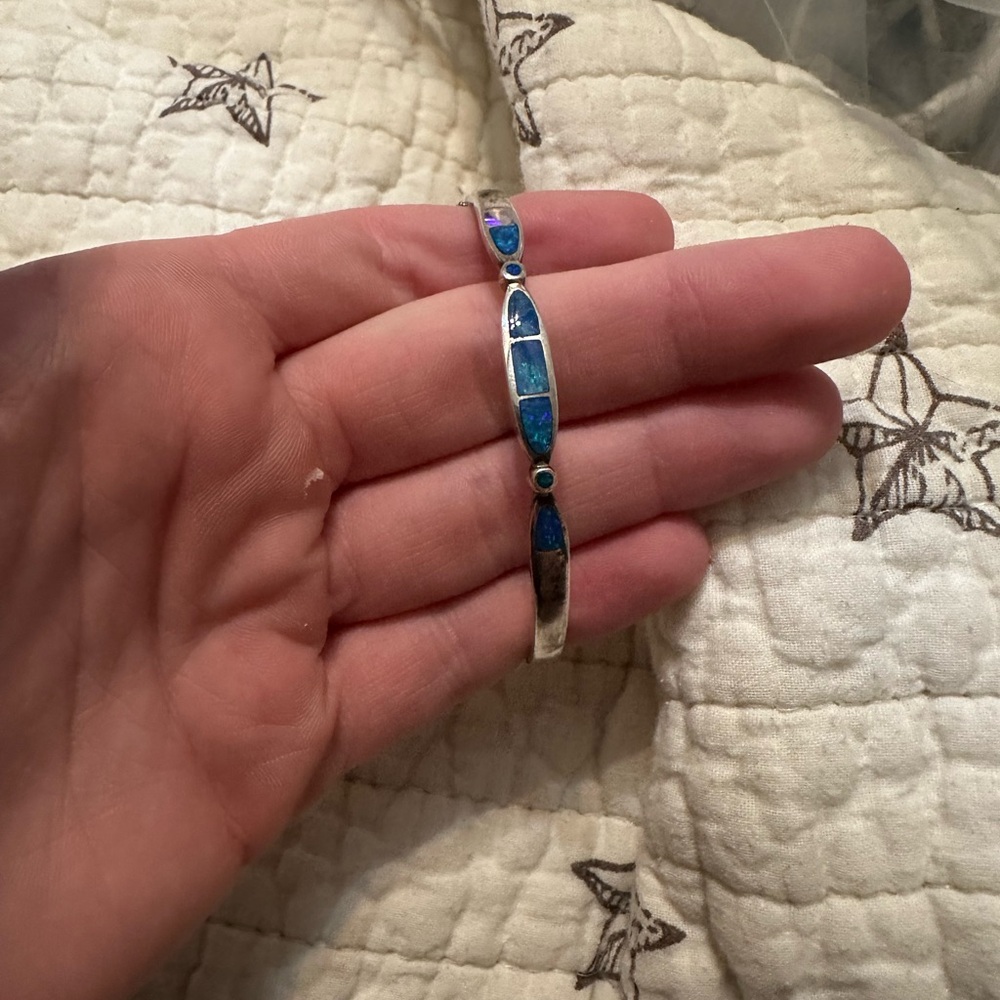 Blue opal cuff